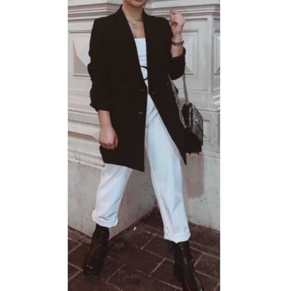 ZARA Blogger Favorite Oversized Double Breasted Blazer Suit Jacket Pea Coat - XS - Picture 8 of 10
